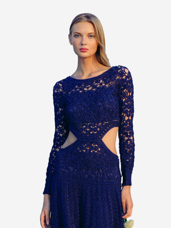 Vestido de noche azul marino